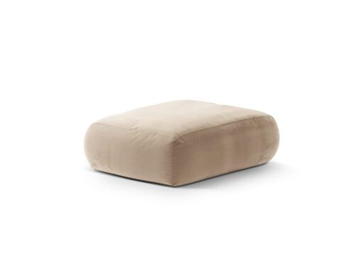 Pouf en velours amande beige
