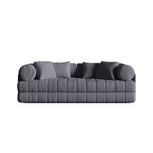 Canapé convertible 3 places en bouclé graphite