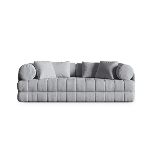 Canapé convertible 3 places en bouclé gris