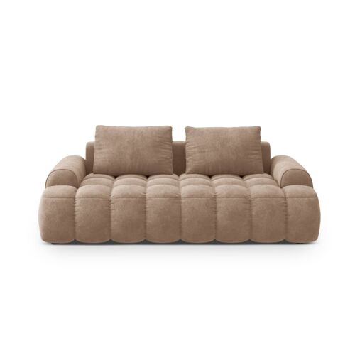 Canapé 3 places en velours beige foncé