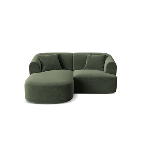 Canapé d'angle gauche modulable 3 places en velours vert
