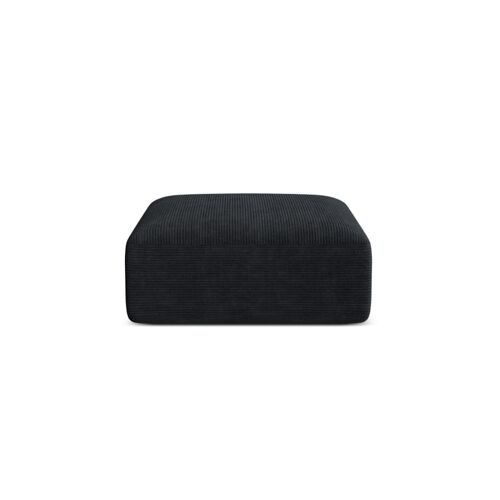 Pouf en velours côtelé noir