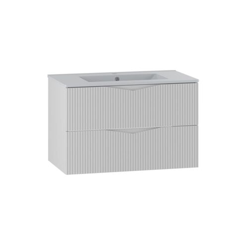 Meuble vasque encastrée stratifiés blanc