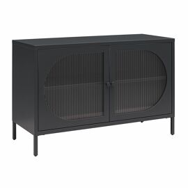 Vitrine avec 2 portes vitrées en métal noir