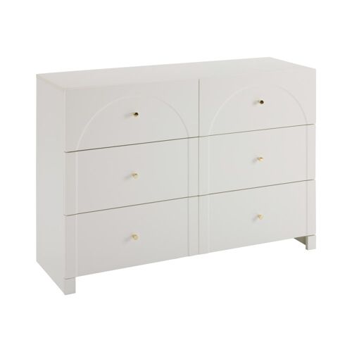 Buffet blanc 6 tiroirs H82/L120/P40 cm