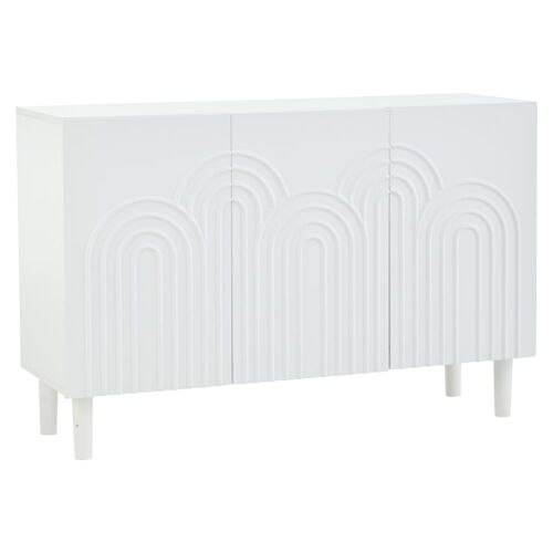 Buffet blanc avec portes sculptées à  motifs arc