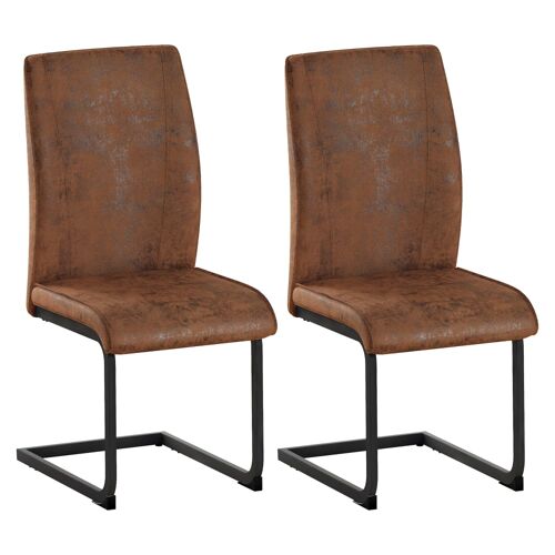 Lot de 2 chaises de salle à  manger marron vintage