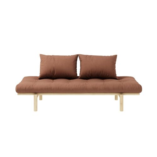 Banquette futon en pin massif marron noisette 75x200