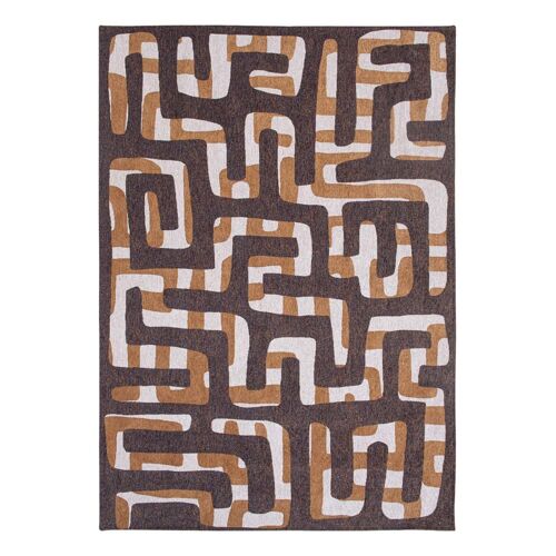 Tapis Salon Et Chambre Moderne Tissé Plat 280x390 Cm Marron