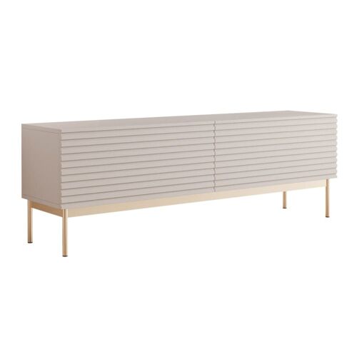 Meuble TV 2 portes avec LED gris cachemire 175 cm