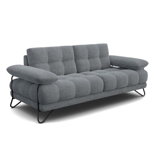 Canapé 2,5 places, tissu gris foncé