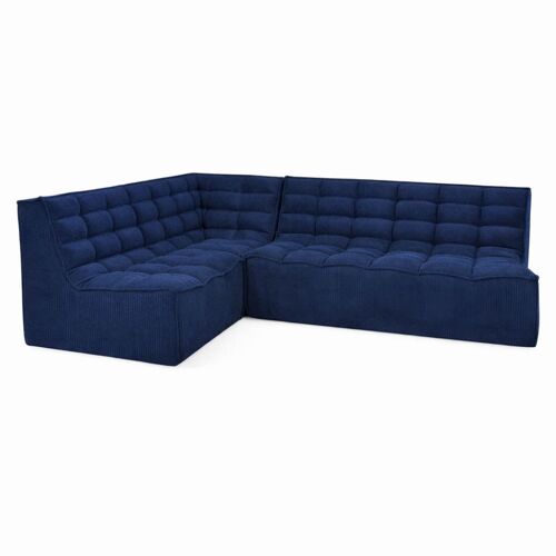 Canapé modulable 5 places Tissu hydrophobe bleu