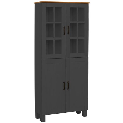 Meuble de salle de bain avec 4 portes en pin anthracite