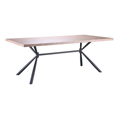 Table à manger en motif chevrons effet chêne 8 personnes L200