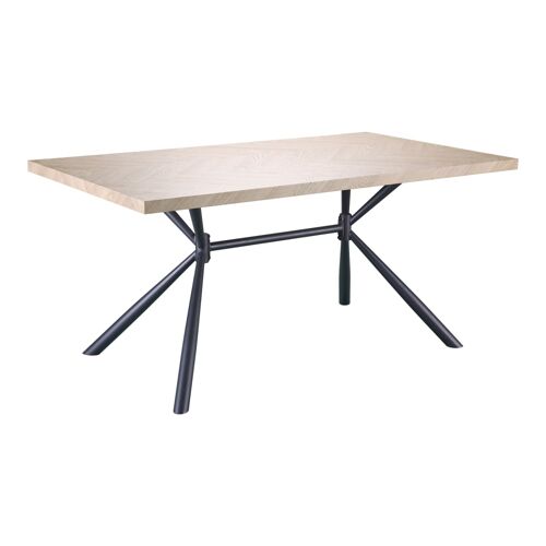 Table à manger en motif chevrons effet chêne 6 personnes L160