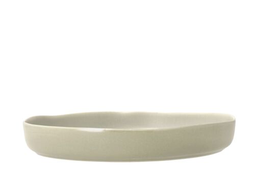 Plat De Service En Grès Beige Doux 28cm