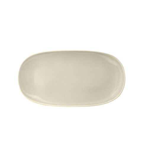 Plat De Service En Grès Beige Doux 34cm