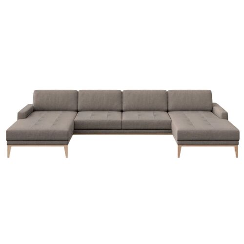 Canapé panoramique en polyester brun