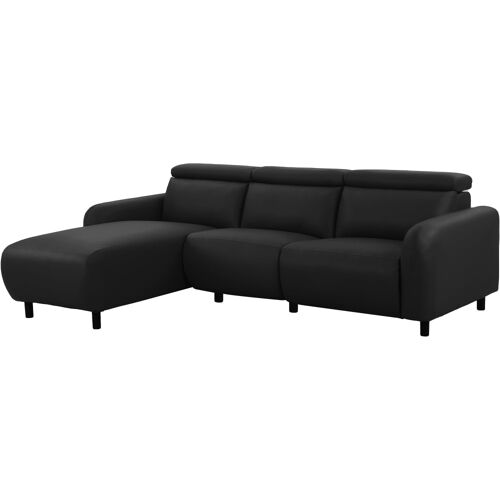 Canapé relax électrique 3 places méridienne G en PU noir