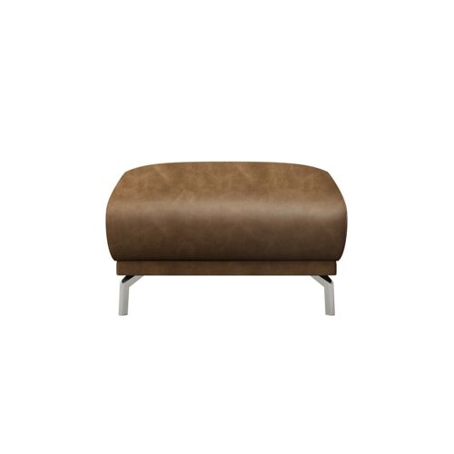 Pouf en cuir naturel caramell