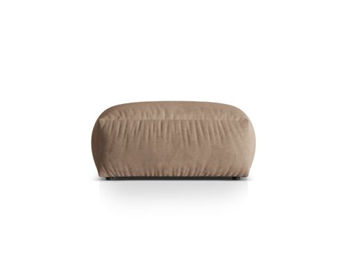 Pouf en velours beige foncé