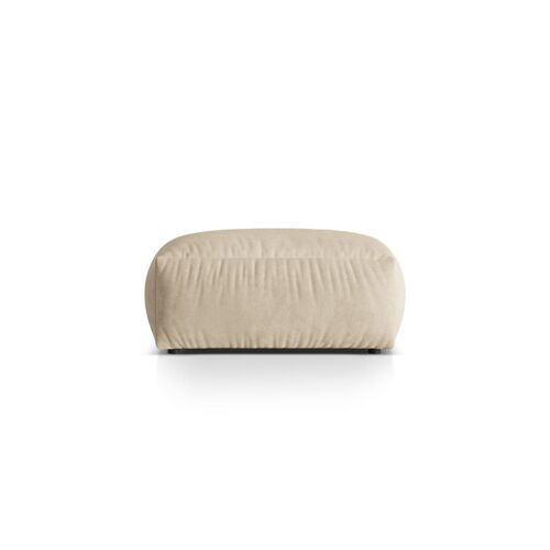 Pouf en velours beige clair