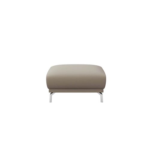 Pouf en cuir naturel gris fossile