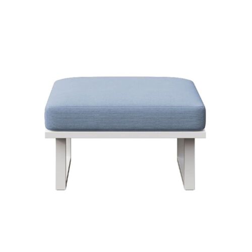 Pouf bleu clair - cadre blanc