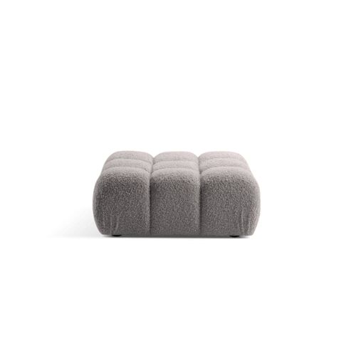 Pouf en bouclé gris clair