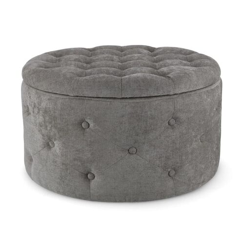 Pouf en tissu gris foncé