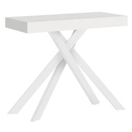 Console extensible 90x40/300 cm effet bois frêne blanc