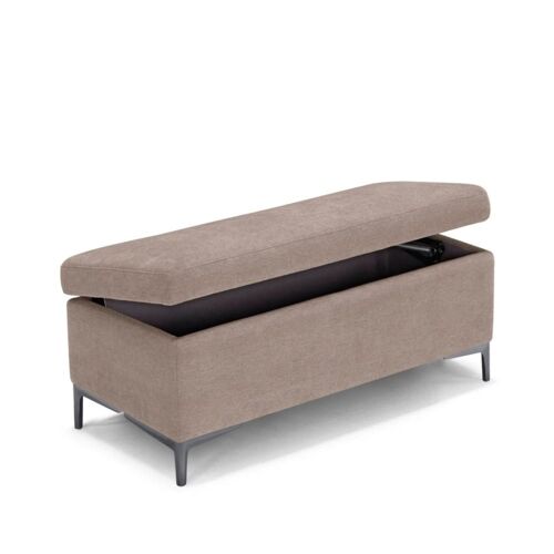 Banc conteneur fabriqué en Italie en tissu chenille camel 110x50 cm