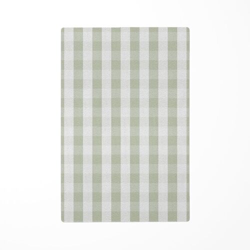 Tapis De Jeu Enfant Vichy Sauge Clair 85x130cm