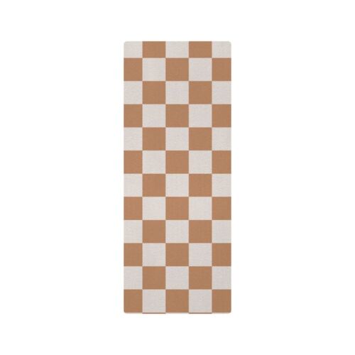 Tapis De Yoga Enfant Carreaux Beige 60x160cm