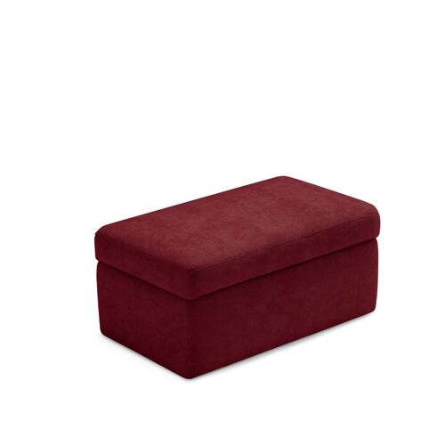 Pouf rangement fabriqué en Italie en tissu chenille bordeaux 85x45 cm