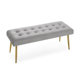 Banquette pied de lit en polyester gris