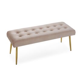 Banquette pied de lit en polyester beige