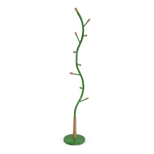Porte-manteau sur pied en métal vert