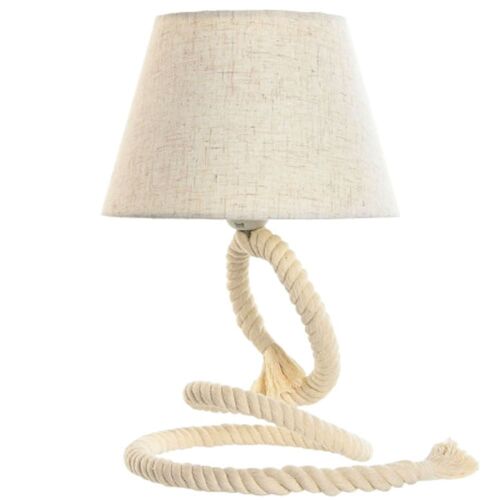 Lampe À  Poser Corde Déco Bord De Mer 25x25x39cm