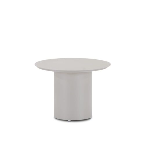 Table d'appoint ronde 50cm en aluminium beige