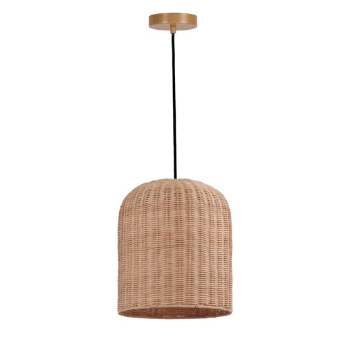Suspension En Rotin 30cm Avec Câble Noir