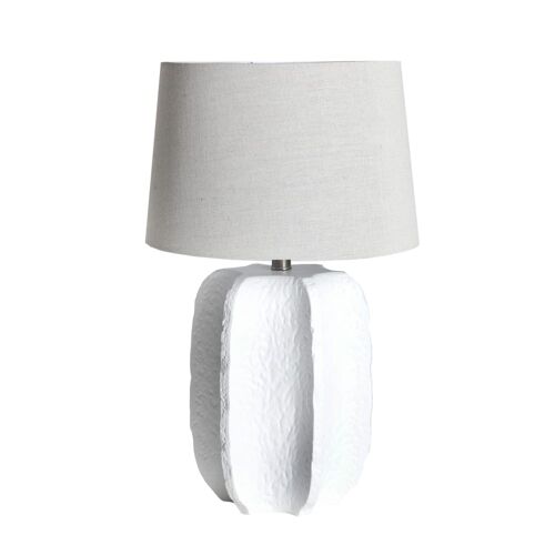 Lampe De Salon En Céramique Blanc En 38x38x65 Cm - Lot De 2