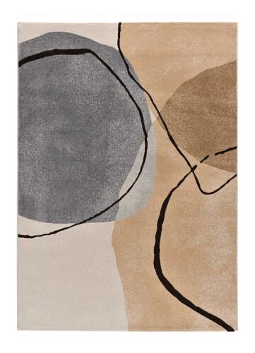 Tapis Abstrait Beige/Gris 80x150 Cm