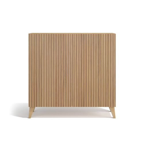 Meuble à  chaussures en mélamine chêne doré portes imprimées 90x90x27