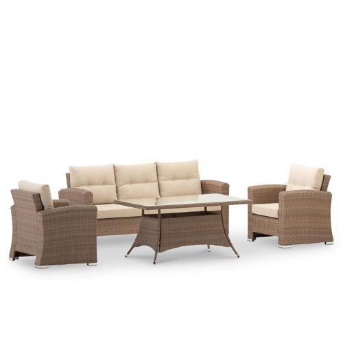 Salon De Jardin 5 Places Avec Table Haute 140x80x68
