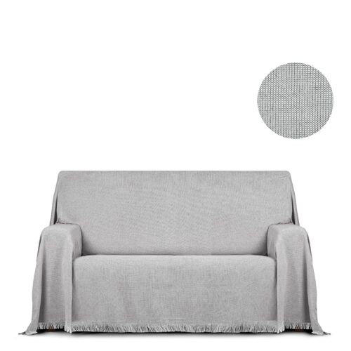 Plaid 2 Places Gris 180 Cm (Mesures Comptant Les Franges)