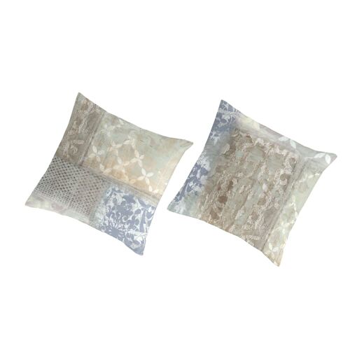 2 Taies D'oreiller En Coton Bicolore 65x65