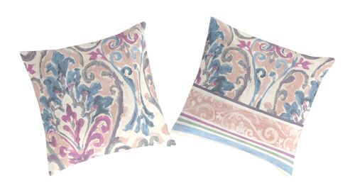 2 Taies D'oreiller En Coton Bicolore 65x65