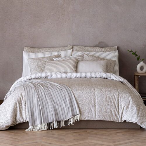 Housse De Couette Réversible En Coton 155x220 Cm Lin