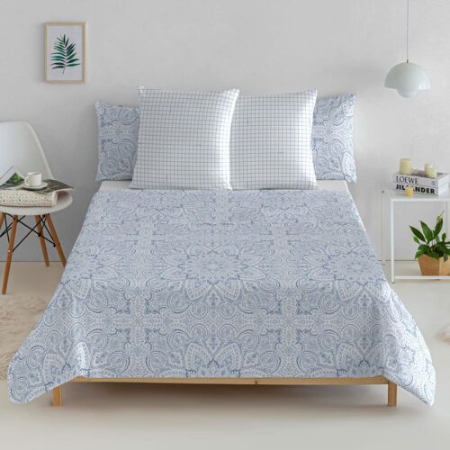 Drat Plat 100% Coton 160x270 Cm Bleu